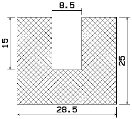 MZS 25085 - szivacs gumiprofilok - U alakú profilok MZS 25085 - szivacs gumiprofilok - U alakú profilok