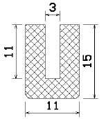 MZS - 25086 1B= 50 m - Schaumgummiprofile bzw. Moosgummiprofile - U-Profile