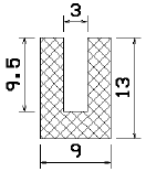 MZS 25096 - szivacs gumiprofilok - U alakú profilok