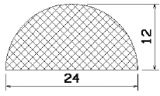 MZS 25097 - EPDM szivacs gumiprofilok - Félkör alakú, D-profilok MZS 25097 - EPDM szivacs gumiprofilok - Félkör alakú, D-profilok