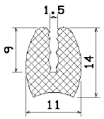 MZS 25101 - sponge profiles - U shape profiles