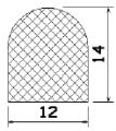 1B= 1200 m MZS 25110 - EPDM szivacs gumiprofilok - Félkör alakú, D-profilok