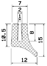 MZS 25118 - szivacs gumiprofilok - U alakú profilok