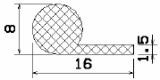 MZS 25124 - szivacs gumiprofilok - Lobogó vagy 'P' alakú profilok