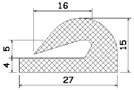 MZS 25140 - szivacs gumiprofilok - U alakú profilok