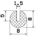 1B= 200 m MZS 25141 - gumiprofilok - U alakú profilok