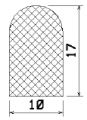 MZS 25149 - EPDM szivacs gumiprofilok - Félkör alakú, D-profilok