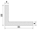 MZS 25151 - szivacs gumi profilok - Szögalakú profil / L-profil