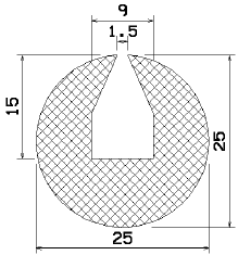 MZS 25160 - szivacs gumiprofilok - U alakú profilok