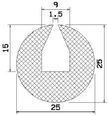 MZS 25160 - szivacs gumiprofilok - U alakú profilok MZS 25160 - szivacs gumiprofilok - U alakú profilok