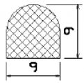 MZS 25316 - EPDM szivacs gumiprofilok - Félkör alakú, D-profilok