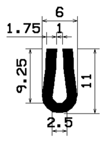 TU1- 0292 - gumiprofilok - U alakú profilok