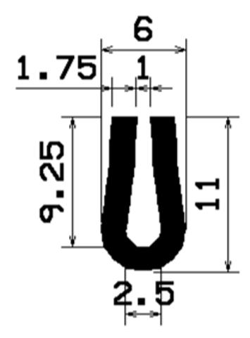 TU1- 0292 - EPDM-Gummi -Profile - U-Profile