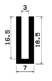 - TU1- 0320 1B= 50 m - gumiprofilok - U alakú profilok - TU1- 0320 1B= 50 m - gumiprofilok - U alakú profilok