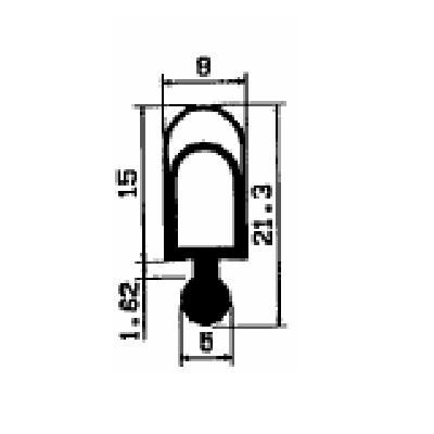 RT 2521 - EPDM rubber profiles - Sliding door – finger-guard profiles