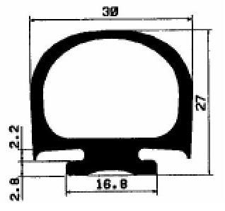 RT - 2607 - EPDM rubber profiles - Sliding door – finger-guard profiles