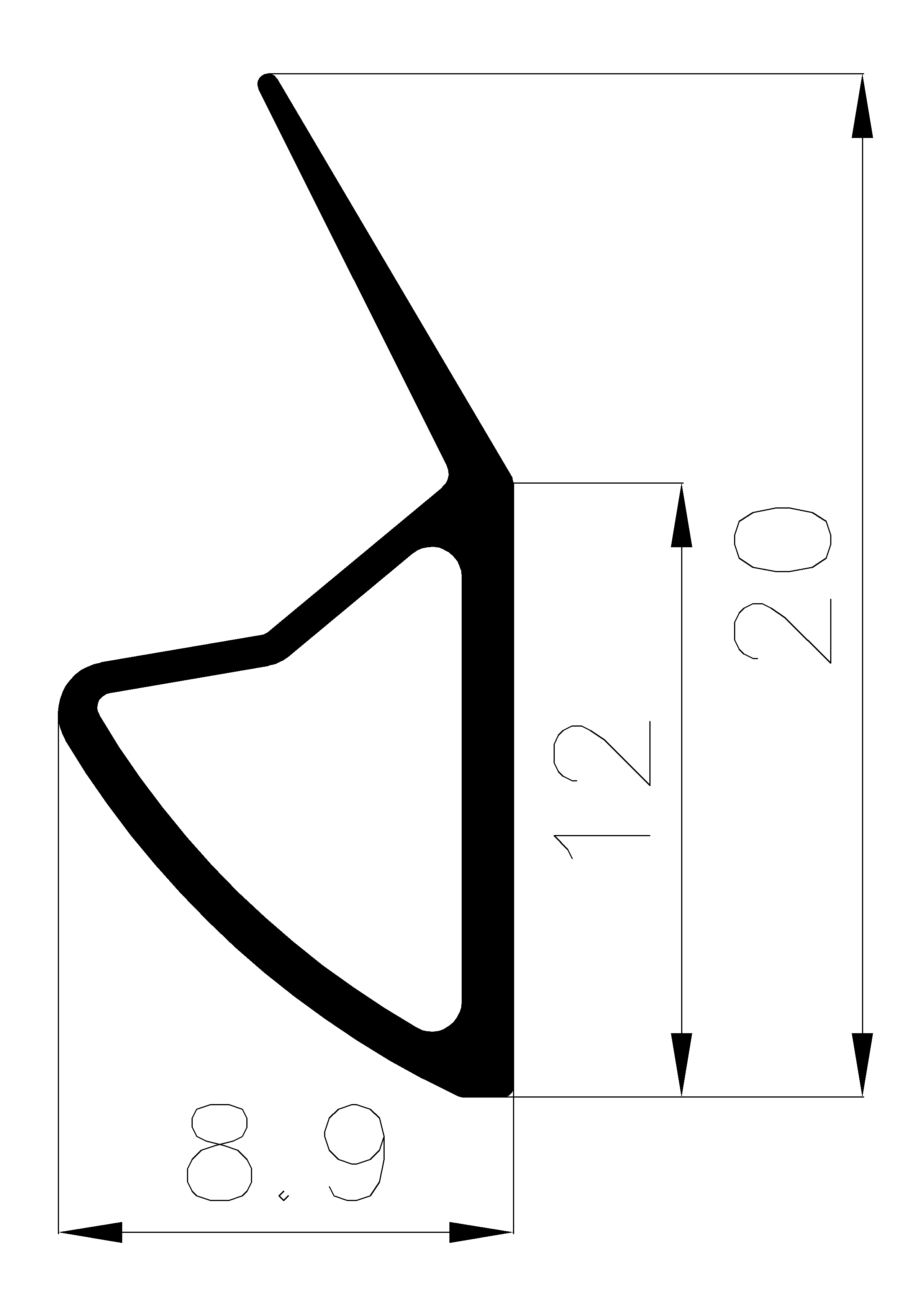 10320370KG - gumi profilok 100 métertől - Ajtókeret- ablak tömítő profilok