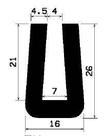 TU1- 1325 - gumiprofilok - U alakú profilok
