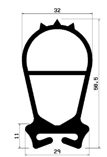 17340365KG - EPDM gumiprofilok - Gördülő ajtó - ujjvédő profilok