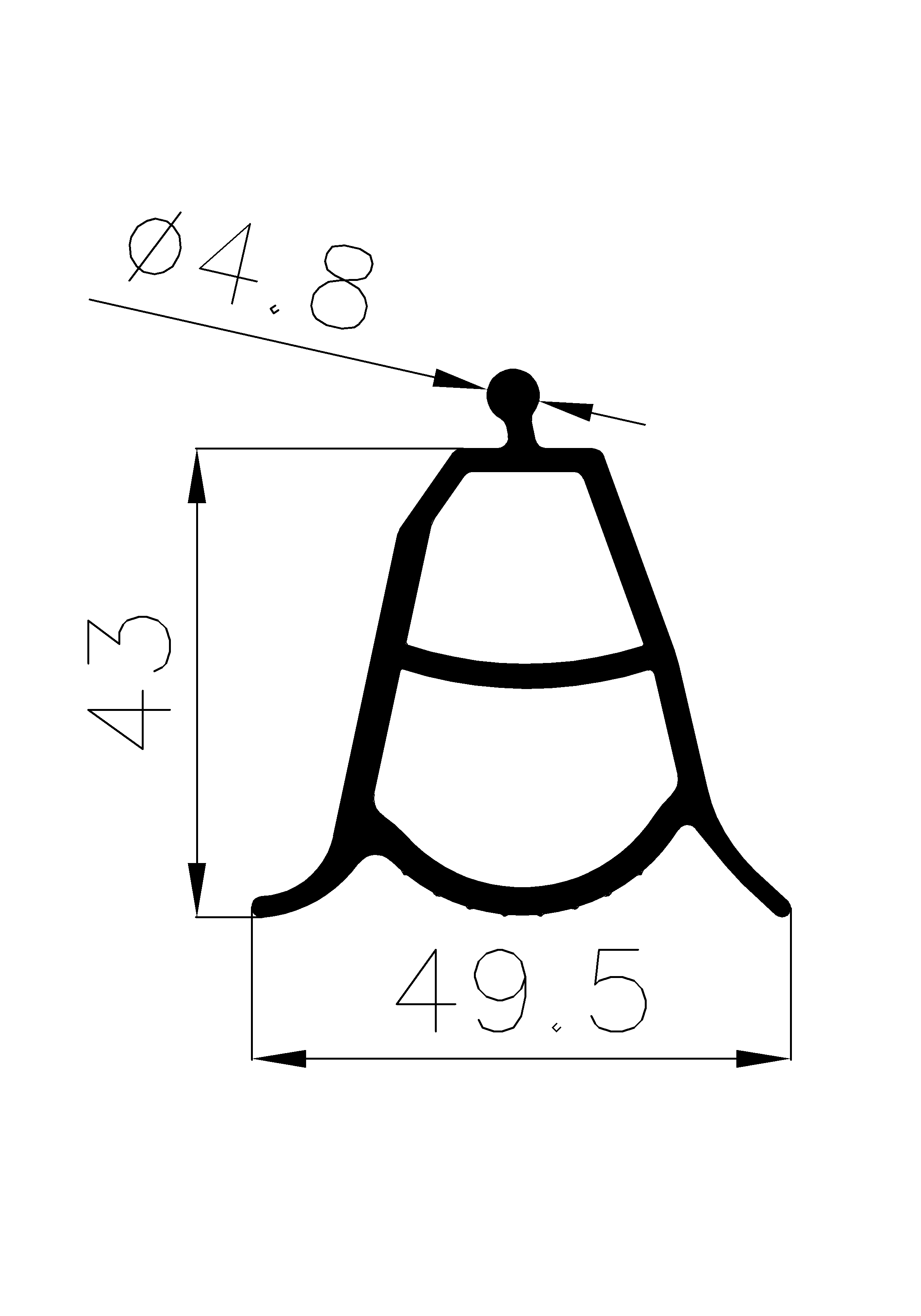 12000365KG - EPDM gumiprofilok - Gördülő ajtó - ujjvédő profilok