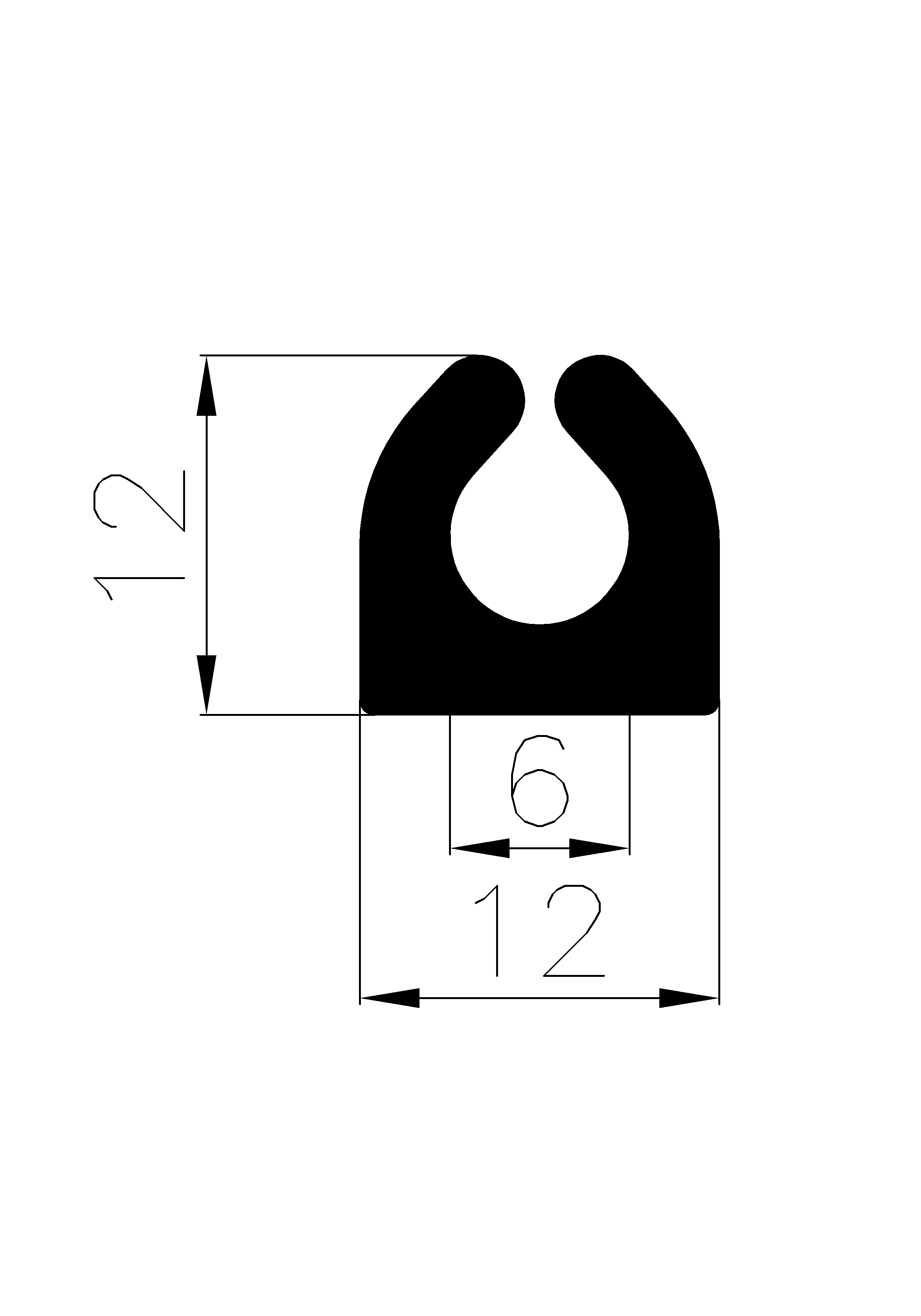 12690365KG - EPDM-Gummi -Profile - U-Profile