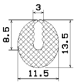 MZS 25436 - szivacs gumiprofilok - U alakú profilok
