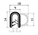 SD-0090 - coextrudált fémbetéttel - Élvédő profilok SD-0090 - coextrudált fémbetéttel - Élvédő profilok
