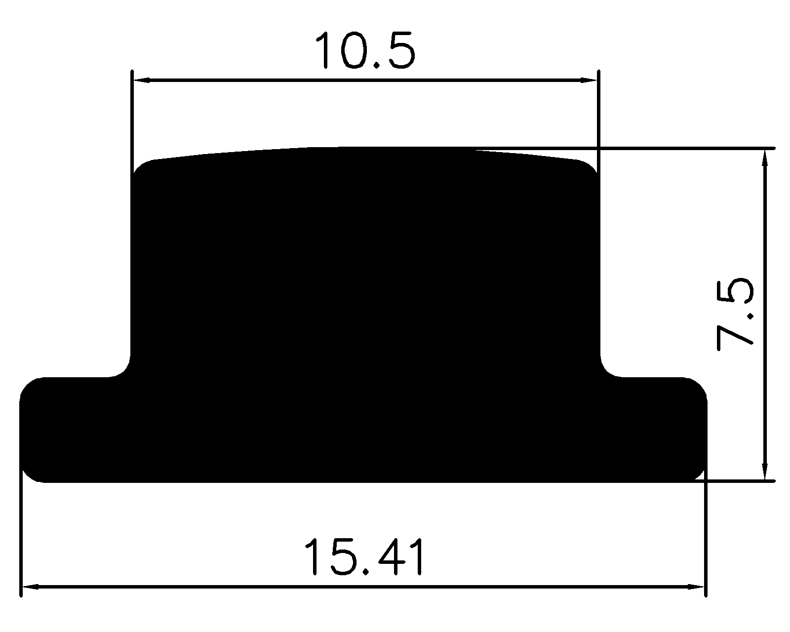 13540370KG - gumiprofilok - Négyszögalakú profilok