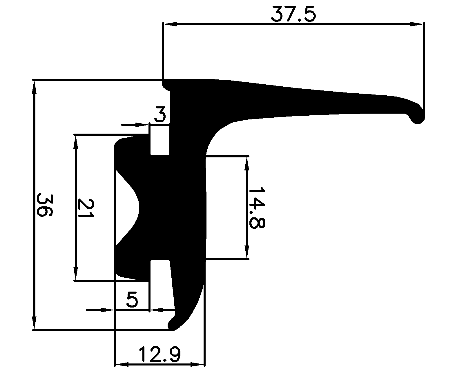 14130370KG - rubber profiles - Cover and T-profiles