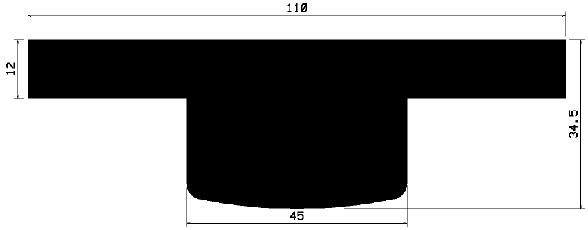T 1405 - gumiprofilok - Takaró és 'T' alakú profilok