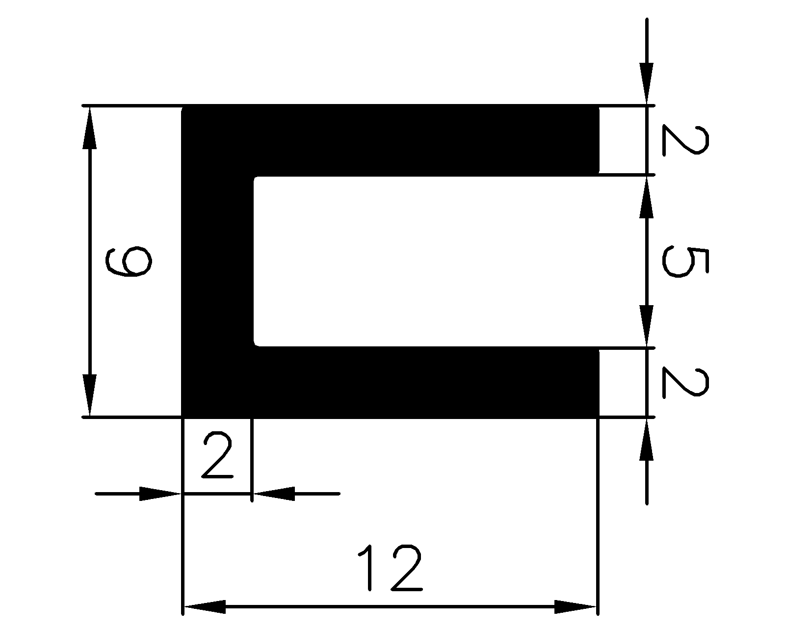 14510365KG - gumiprofilok - U alakú profilok