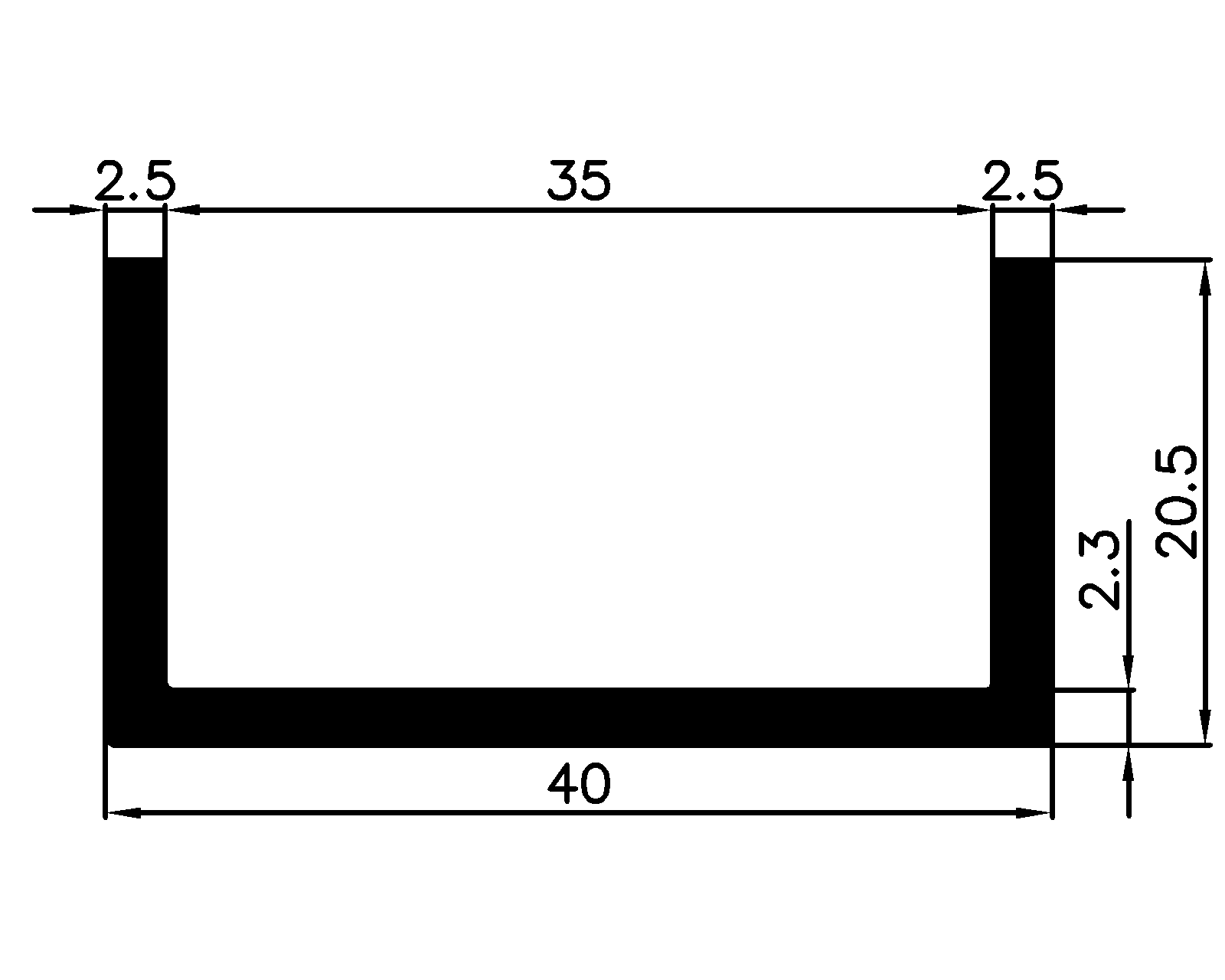 14570365KG - rubber profiles - U shape profiles