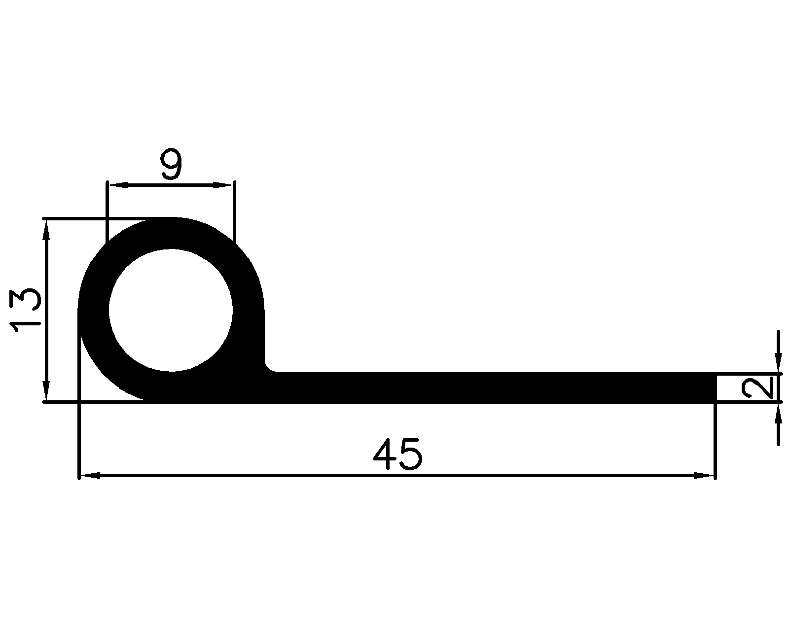 14590370KG - EPDM gumiprofilok - Lobogó vagy 'P' alakú profilok