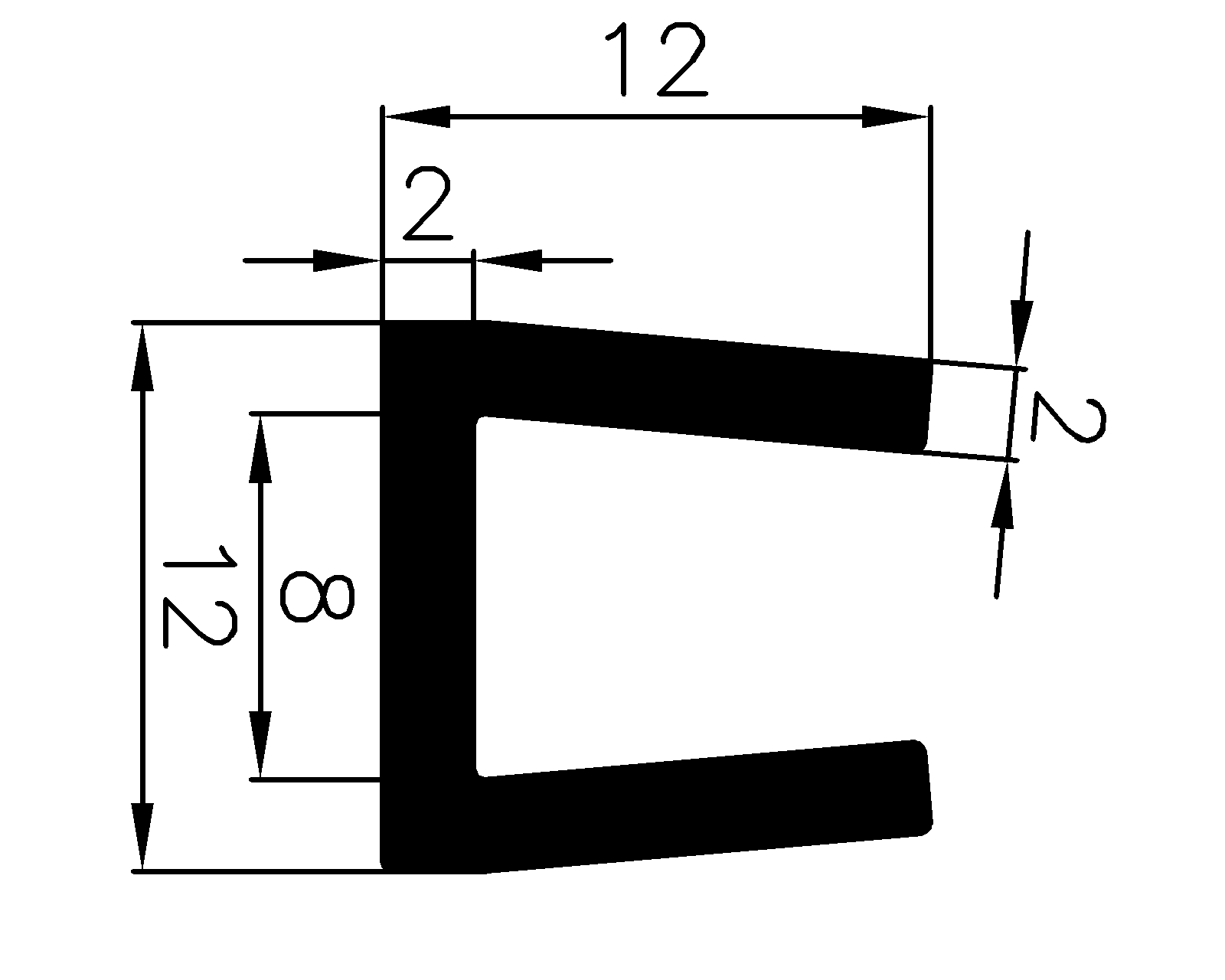 14860365KG - EPDM-Gummi -Profile - U-Profile