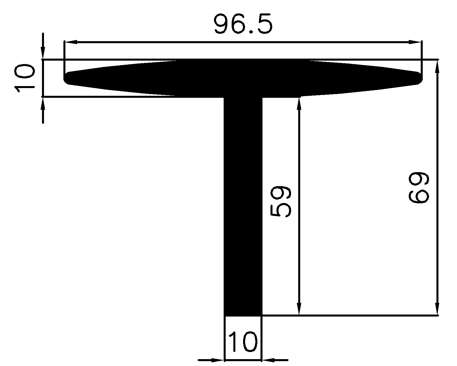 15030370KG - EPDM Gummi-Profile - Abdeckung und T-Profile