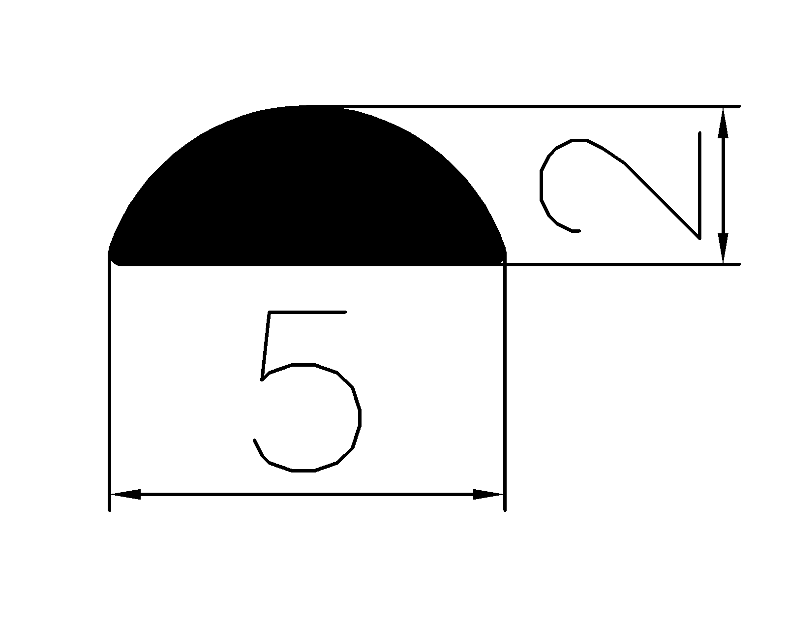 15390403KG - EPDM sponge profiles - Semi-circle, D-profiles