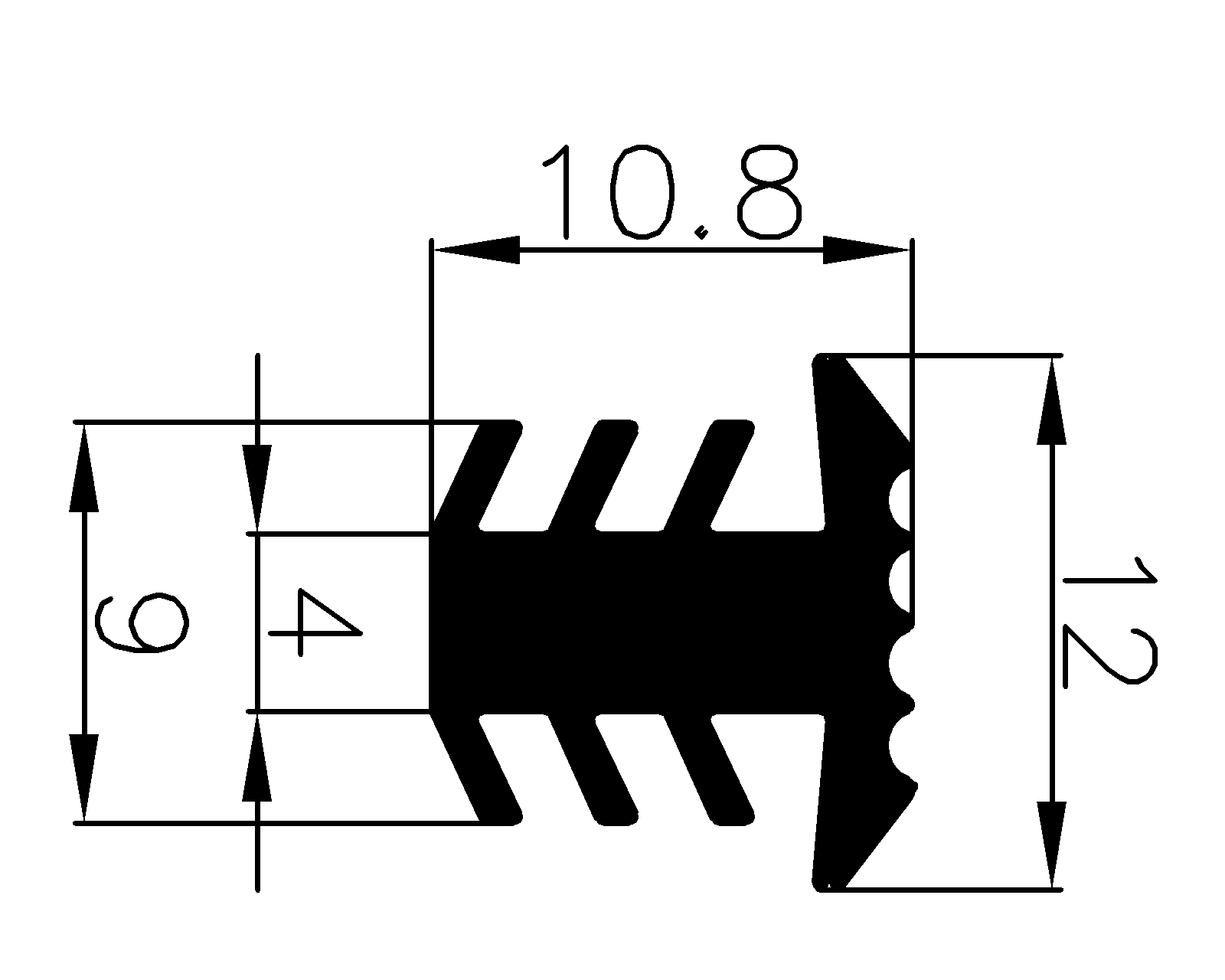 15630365KG - EPDM Gummi-Profile - Abdeckung und T-Profile