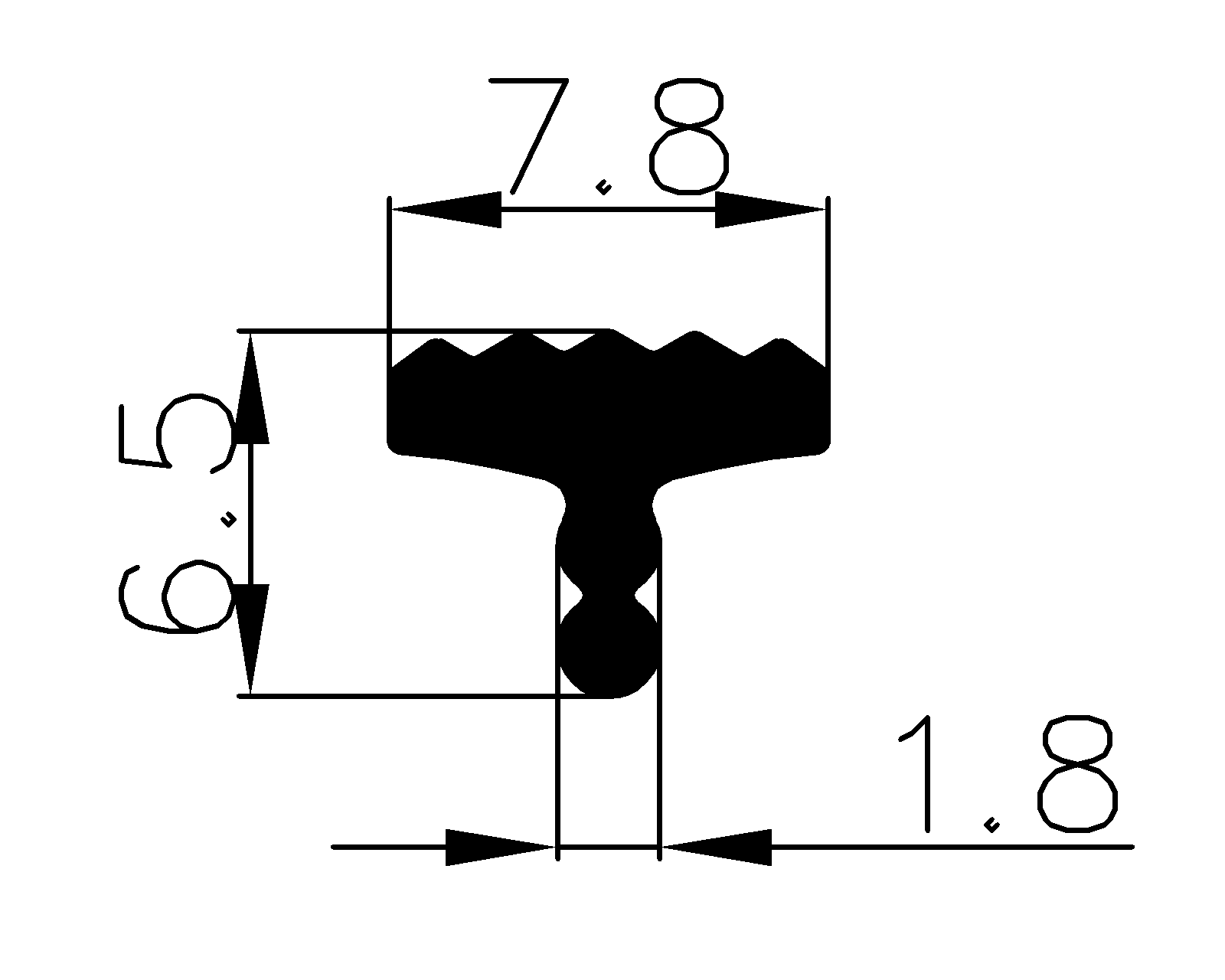 15780170KG - szilikon gumiprofilok - Takaró és 'T' alakú profilok