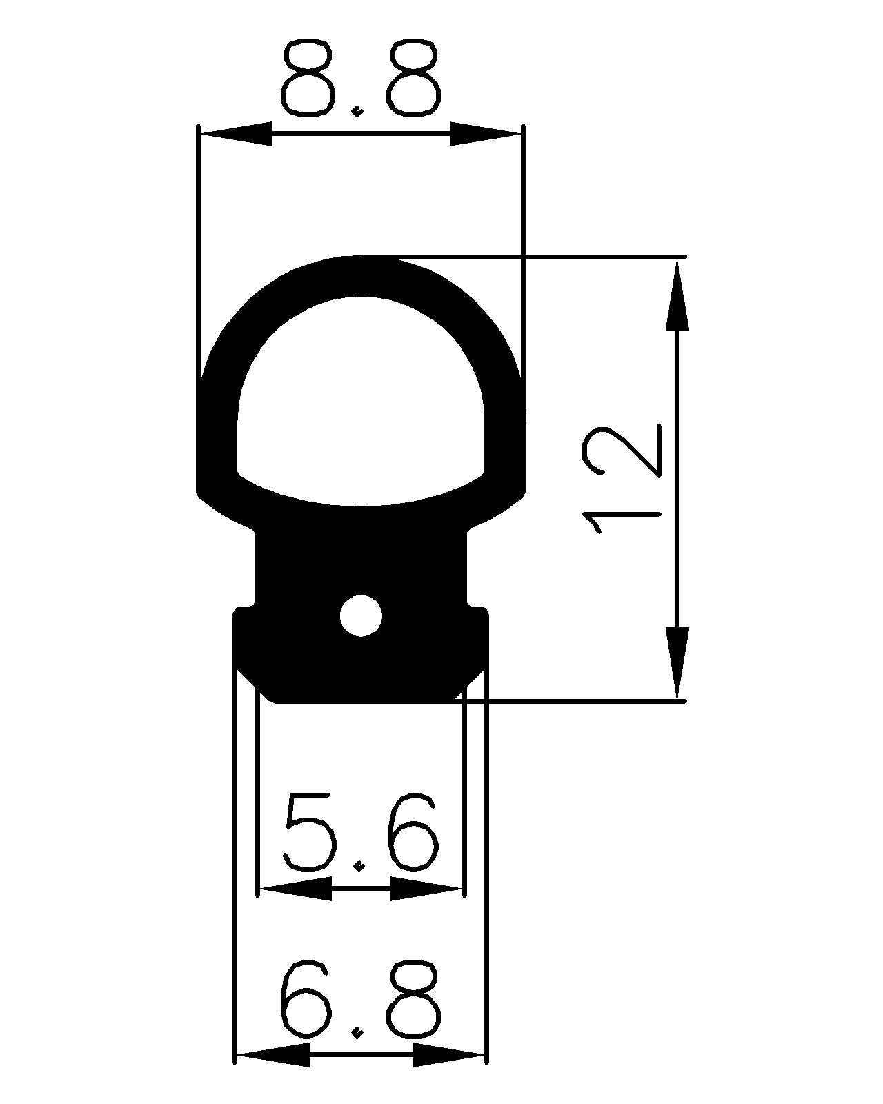 15920365KG - EPDM gumiprofilok - Félkör alakú, D-profilok 15920365KG - EPDM gumiprofilok - Félkör alakú, D-profilok