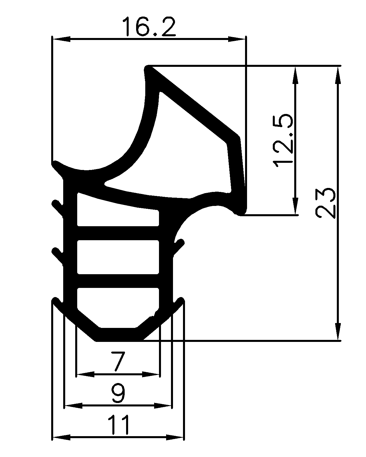 16110160KG - szilikon gumi profilok - Ajtókeret- ablak tömítő profilok 16110160KG - szilikon gumi profilok - Ajtókeret- ablak tömítő profilok