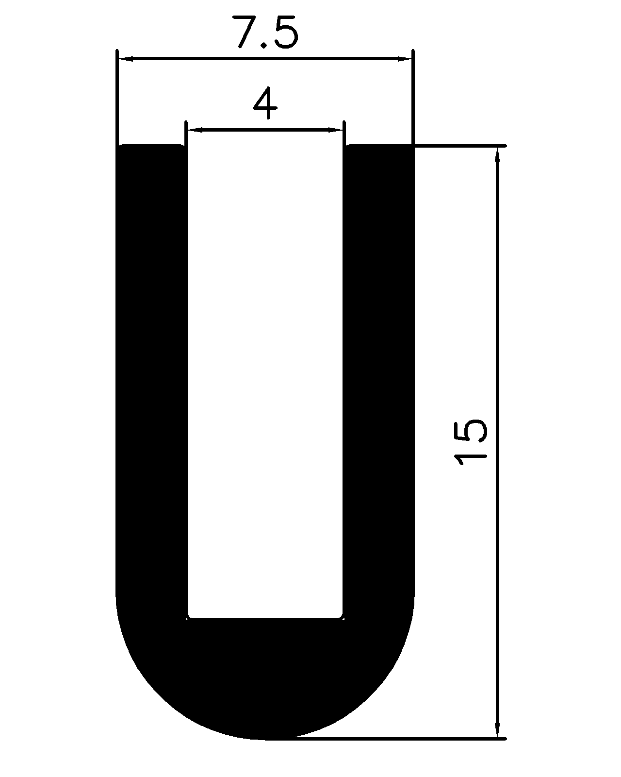 16420365KG - gumiprofilok - U alakú profilok 16420365KG - gumiprofilok - U alakú profilok