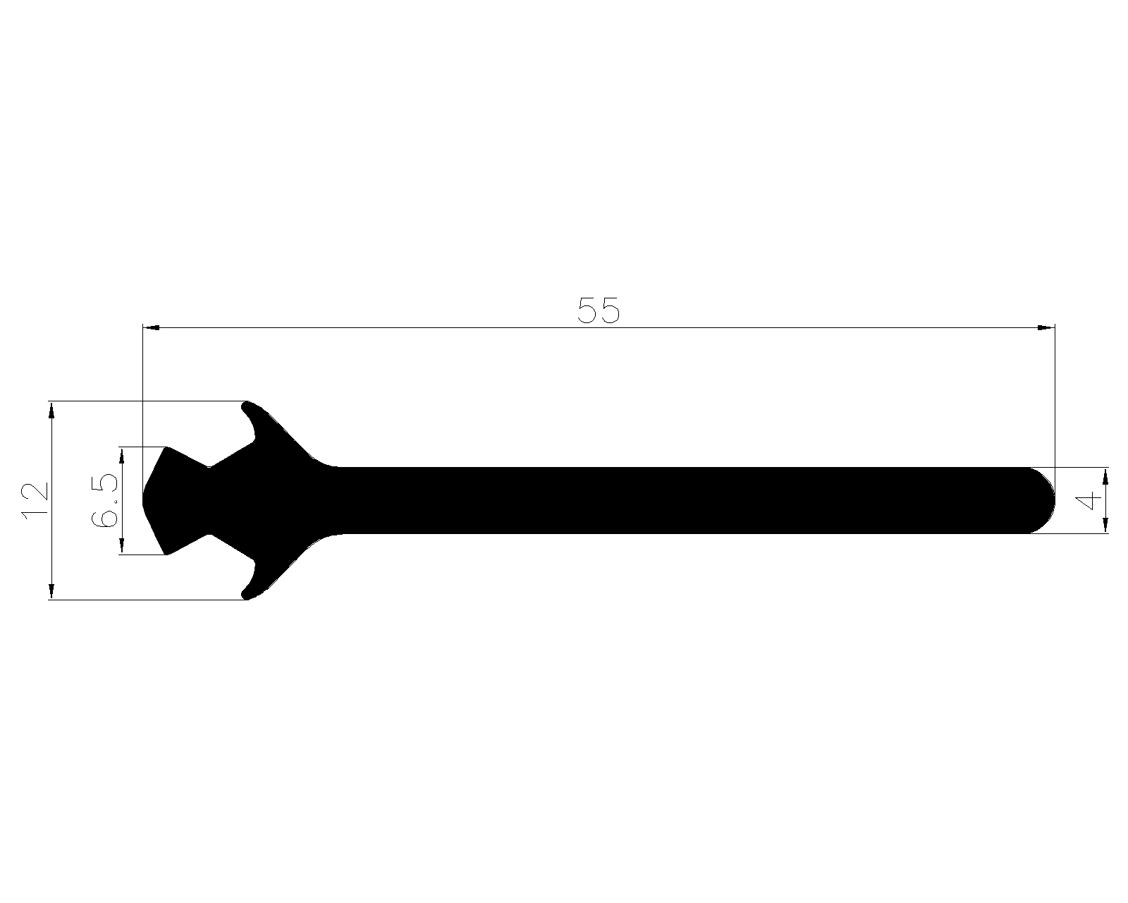 16750380KG - EPDM Gummi-Profile - Abdeckung und T-Profile