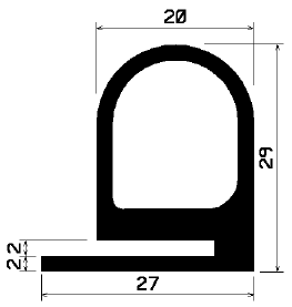 RT - 0261 - EPDM rubber profiles - Sliding door – finger-guard profiles