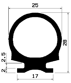 RT 0425 - EPDM gumiprofilok - Gördülő ajtó - ujjvédő profilok