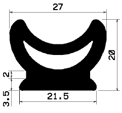 RT - 0559 - EPDM rubber profiles - Sliding door – finger-guard profiles