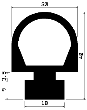 RT 0621 - EPDM gumiprofilok - Gördülő ajtó - ujjvédő profilok