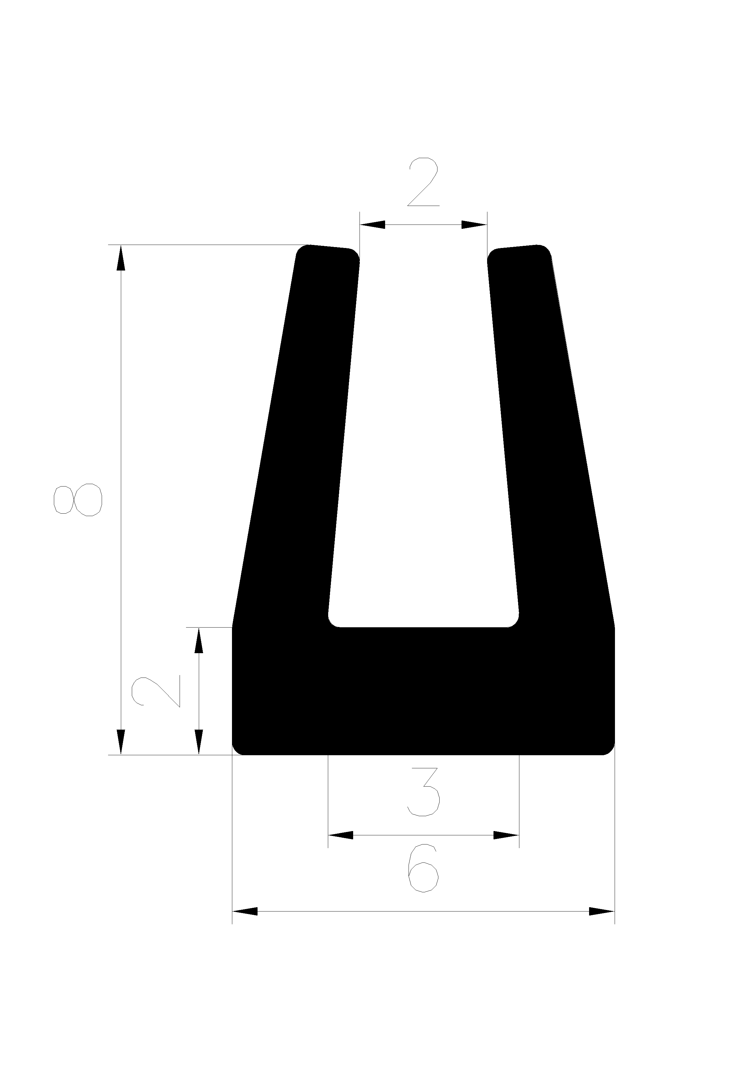 18530365KG - EPDM-Gummi -Profile - U-Profile