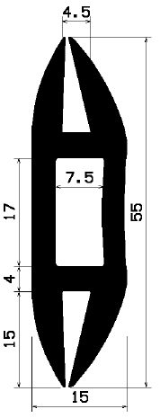 H 1383 - EPDM gumiprofilok - H alakú profilok