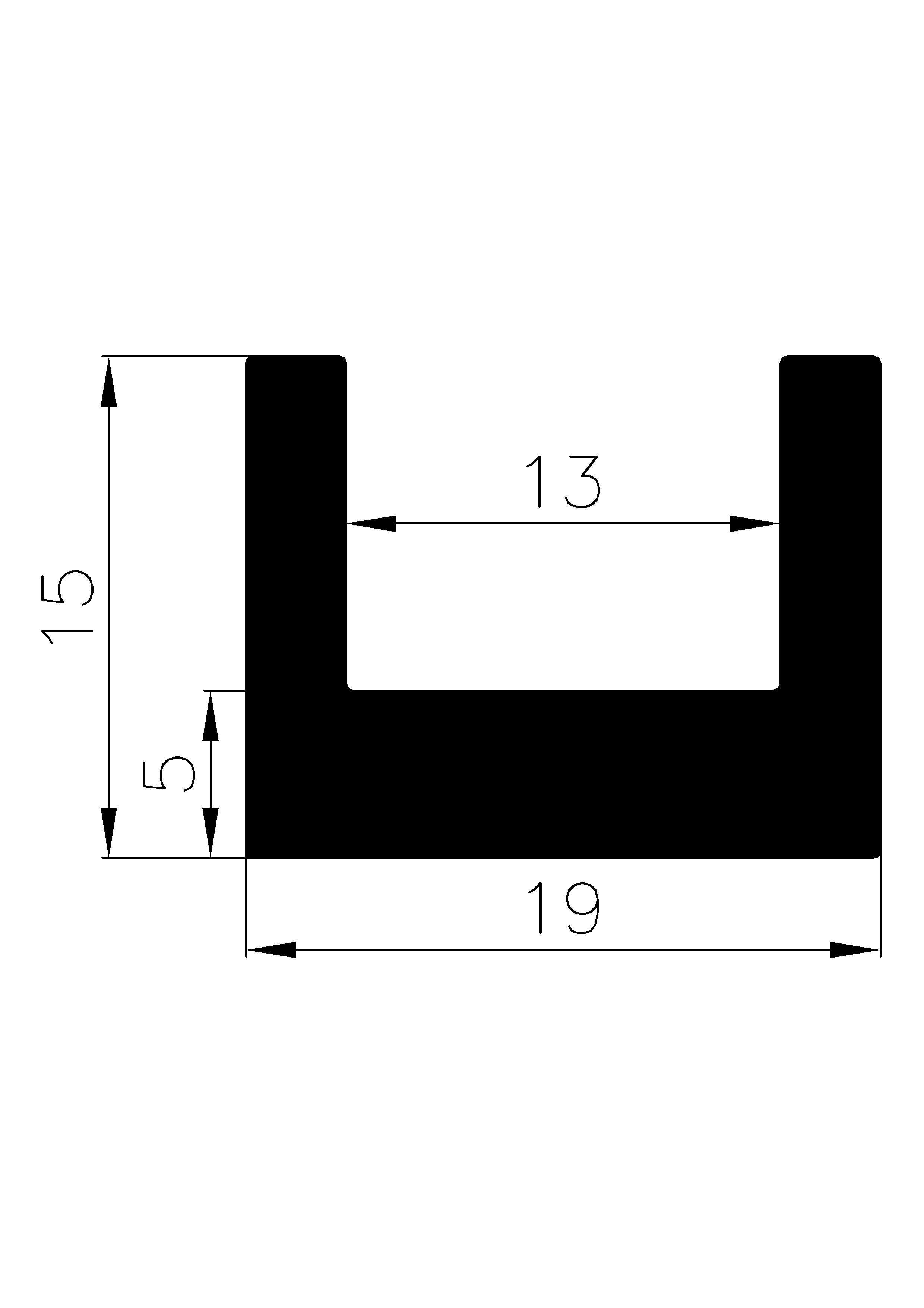 18820365KG - EPDM-Gummi -Profile - U-Profile