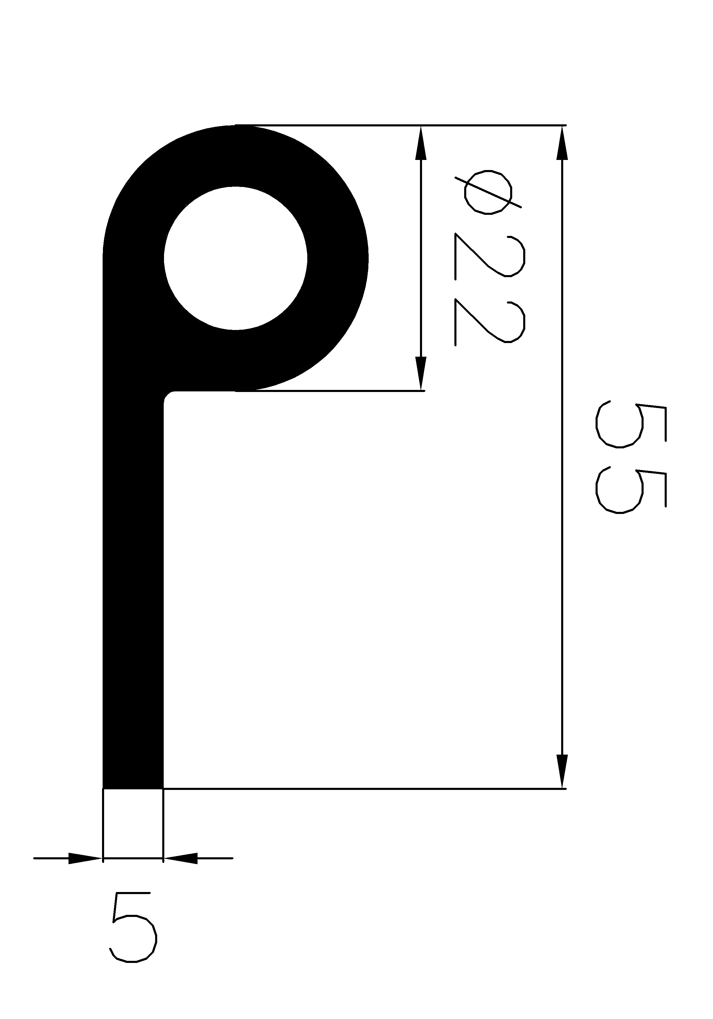 1900360KG - EPDM gumiprofilok - Lobogó vagy 'P' alakú profilok